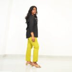 Lemon Green Cotton Pant for Women - Image 5