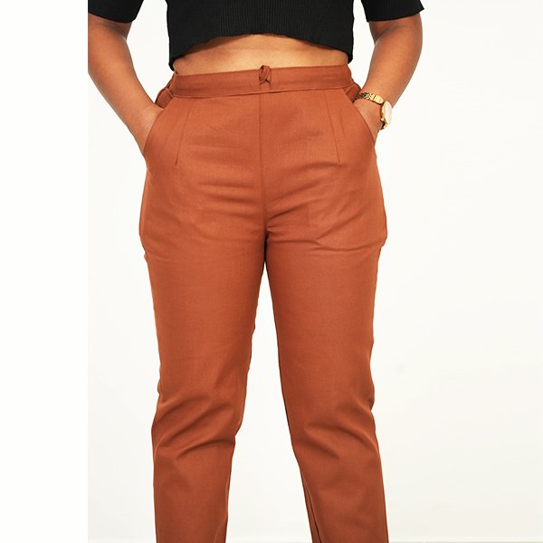 Brown color cotton pant for women1