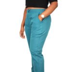 Crystal teal color cotton pant for women1