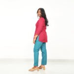 Crystal teal color cotton pant for women5