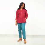 Crystal teal color cotton pant for women6