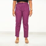 Dark Magenta Color cotton pant for women