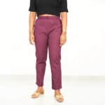 Dark wine color Cotton pant for women