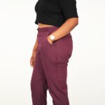 Dark wine color Cotton pant for women3