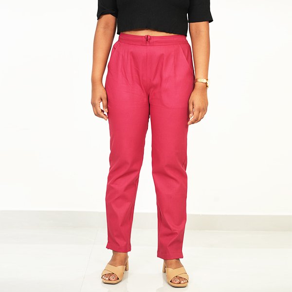Maroon Color Cotton Pant for Women