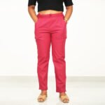 Maroon Color Cotton Pant for Women - Image 2