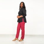 Maroon Color Cotton Pant for Women - Image 6