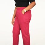 Maroon Color Cotton Pant for Women - Image 3