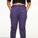 Navy Blue color cotton pant for women1