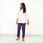 Navy Blue color cotton pant for women5
