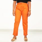 Orange Color Cotton Pant for Women