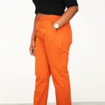Orange Color Cotton Pant for Women - Image 3