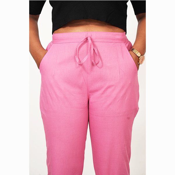 Pink Color Cotton pant for women1