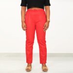 Red Color Cotton Pant for Women