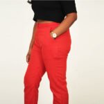 Red Color Cotton Pant for Women - Image 3