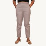 Smoke Grey color cotton pant for women1
