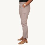 Smoke Grey color cotton pant for women2