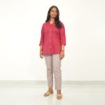 Smoke Grey color cotton pant for women5