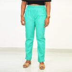 Spring Green Color Cotton Pant for Women