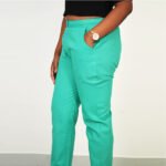 Spring Green Color Cotton Pant for Women - Image 3