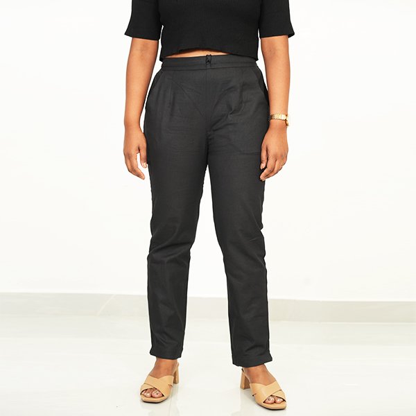 black cotton pant for women