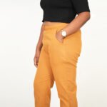 Golden Yellow Color Cotton Pant for Women - Image 3