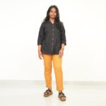 Golden Yellow Color Cotton Pant for Women - Image 6